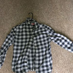 Black white grey flannel